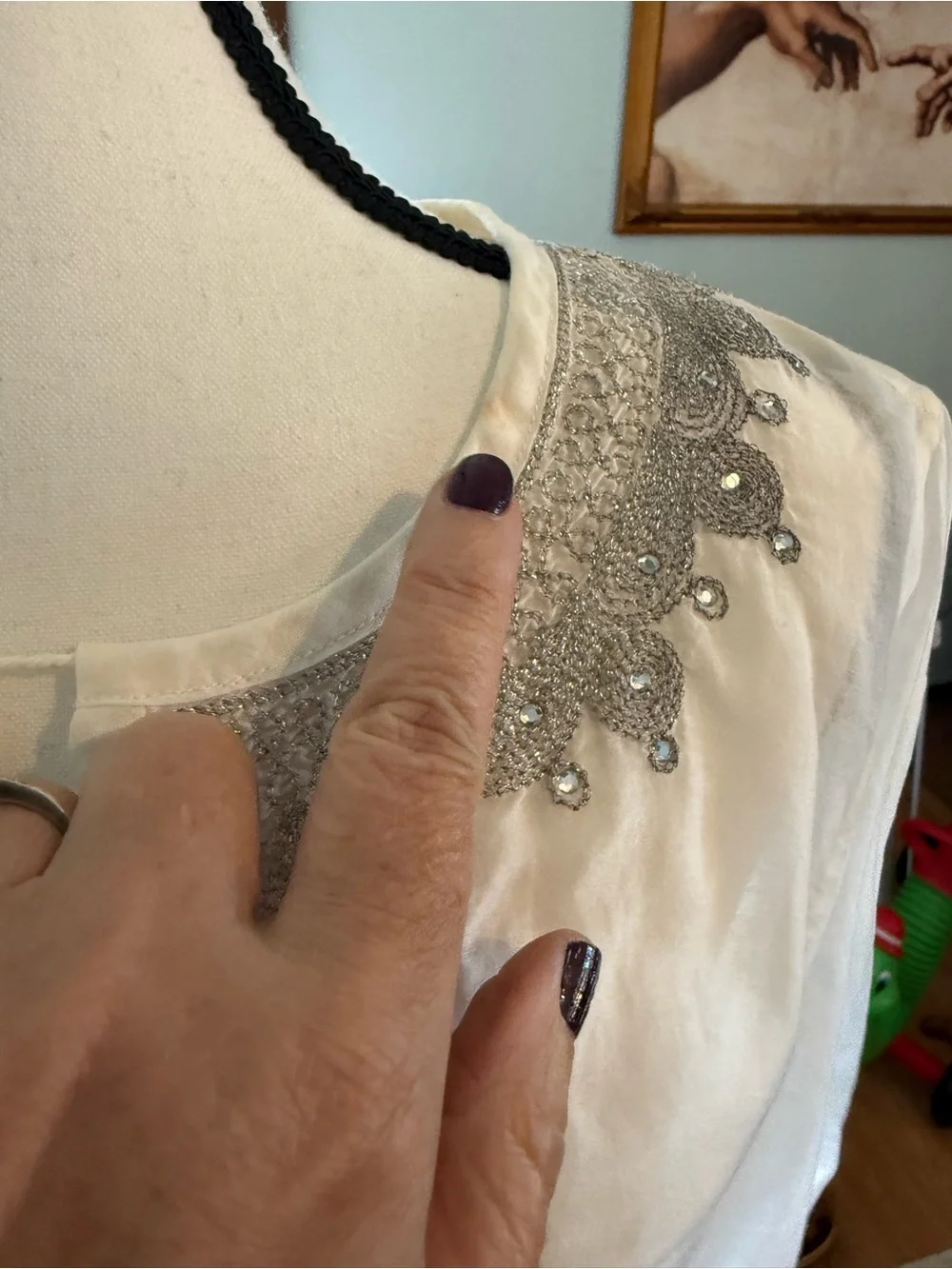 Express White Embroidered Sheer Swim Cover-Up size l large